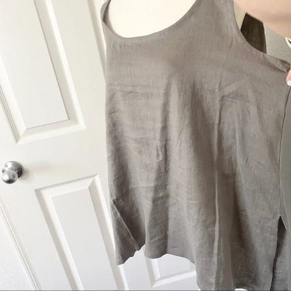 NEW Artful Home Go Lightly Maia A-Line 100% Linen Wide Gray Tank - Picture 5 of 9